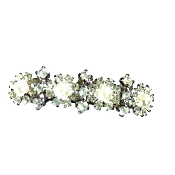 Trio of Petite Crystal Floral Design Barrettes - Picture 3 of 6